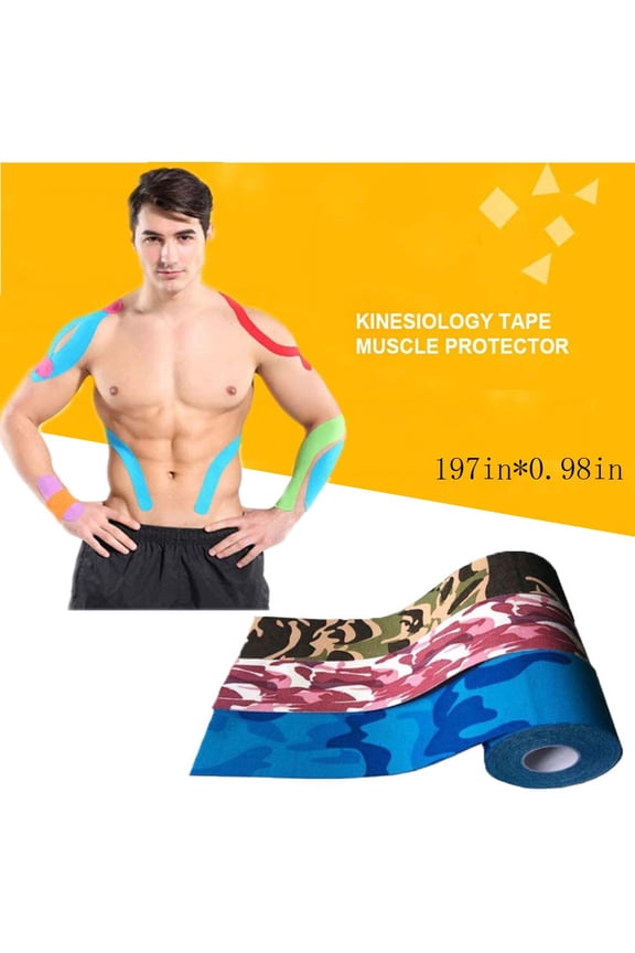 Waterproof Breathable Cotton Kinesiology Tape, Athletic Elastic Kneepad Muscle Pain Relief Knee Taping for Gym Fitness Running Tennis Swimming Football