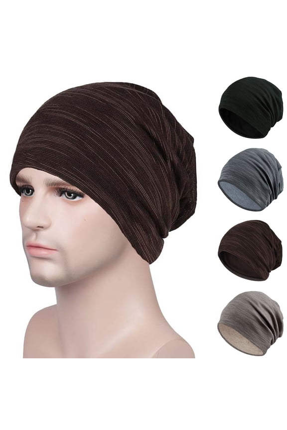Women Fashion Knit Slouchy Beanie Hat Thin Stretch Skull Caps Solid Color Spring Autumn Women Men Beanie Skull Cap for Outdoor