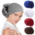 thumbnail image 1 of Yirtree Women Turban Flower Caps Vintage Beanie Headscarf Elastic Headwrap Hat, 1 of 8