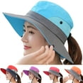 thumbnail image 1 of Yirtree Women's Ponytail Sun Hat UV Protection Foldable Mesh Wide Brim Beach Fishing Hat, 1 of 8