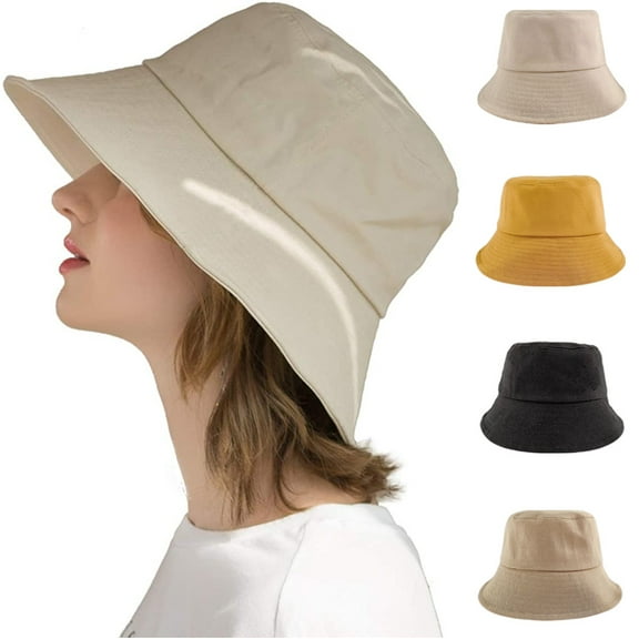 Yirtree Womens Cotton Wide Brim Sun Hats UPF50+ UV Packable Beach Hat Summer Bucket Cap for Travel