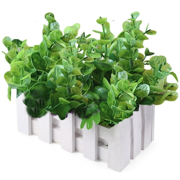 Yirtree Wood Fence Artificial Plants in Box Pots - Rustic Home Decor and Beautiful Lifelike Faux Silk Flower Arrangements for Kitchen, Office, Weddings & Beyond