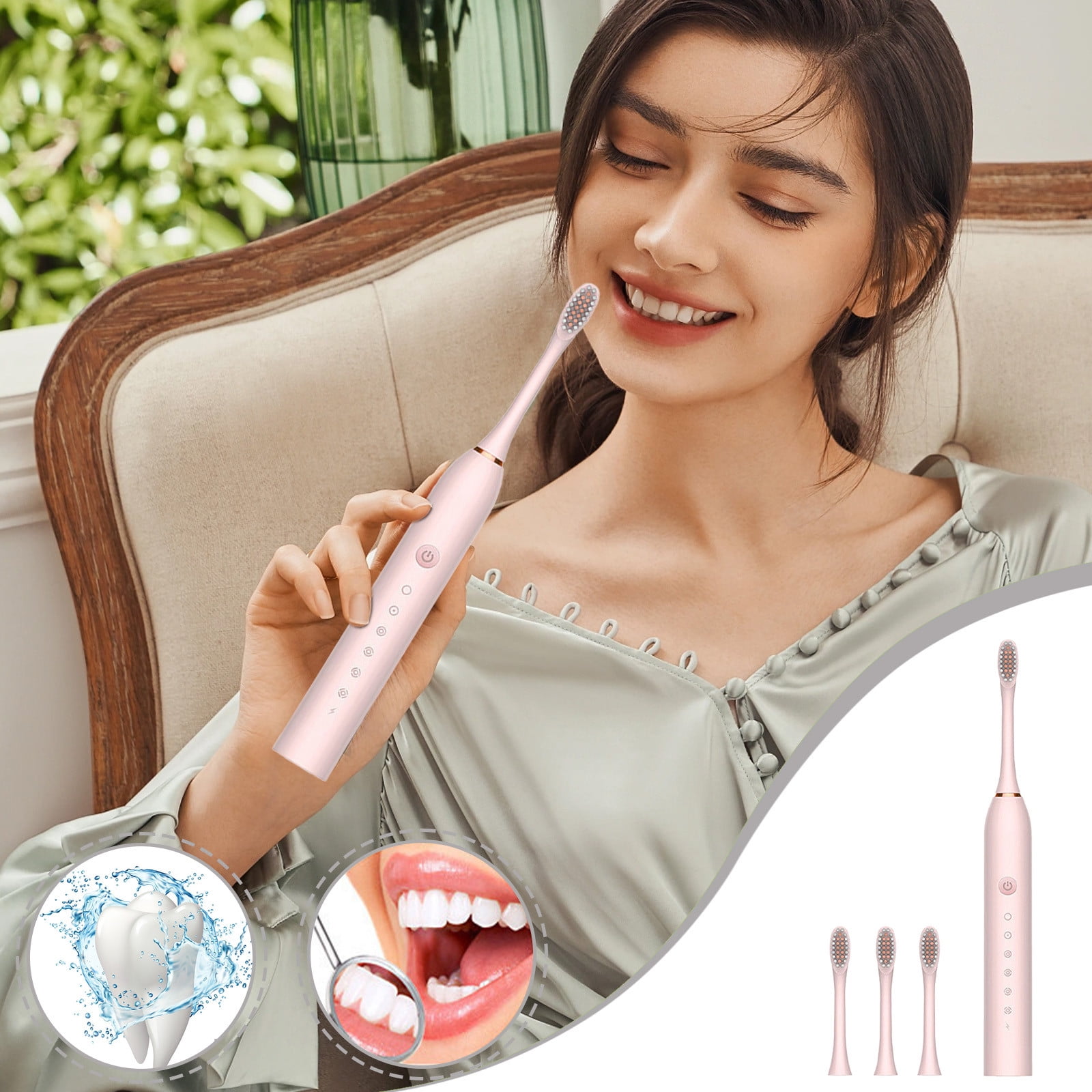 Yishangzhng Electric Toothbrush,, Low Noise, Portable, Smart Timer