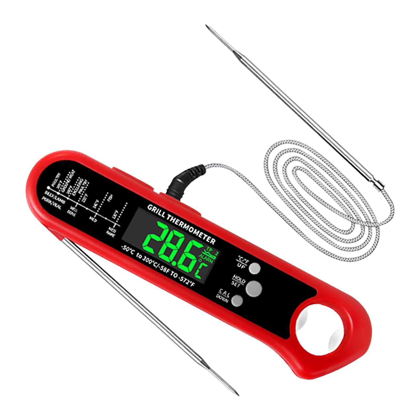 Yishangzhng Food Calorimeter with Hole Folding Digital Meat Probe