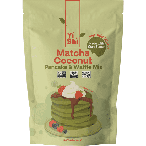 Yishi Matcha Coconut Pancake & Waffle Mix - 8.5 oz Pouch