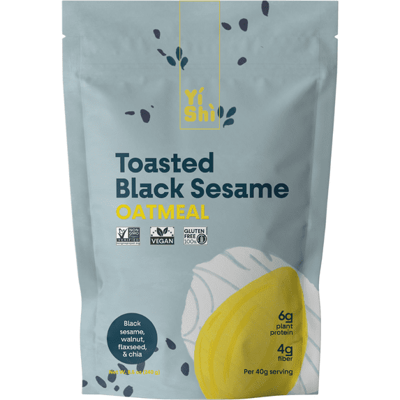 Yishi Toasted Black Sesame Oatmeal Pouch