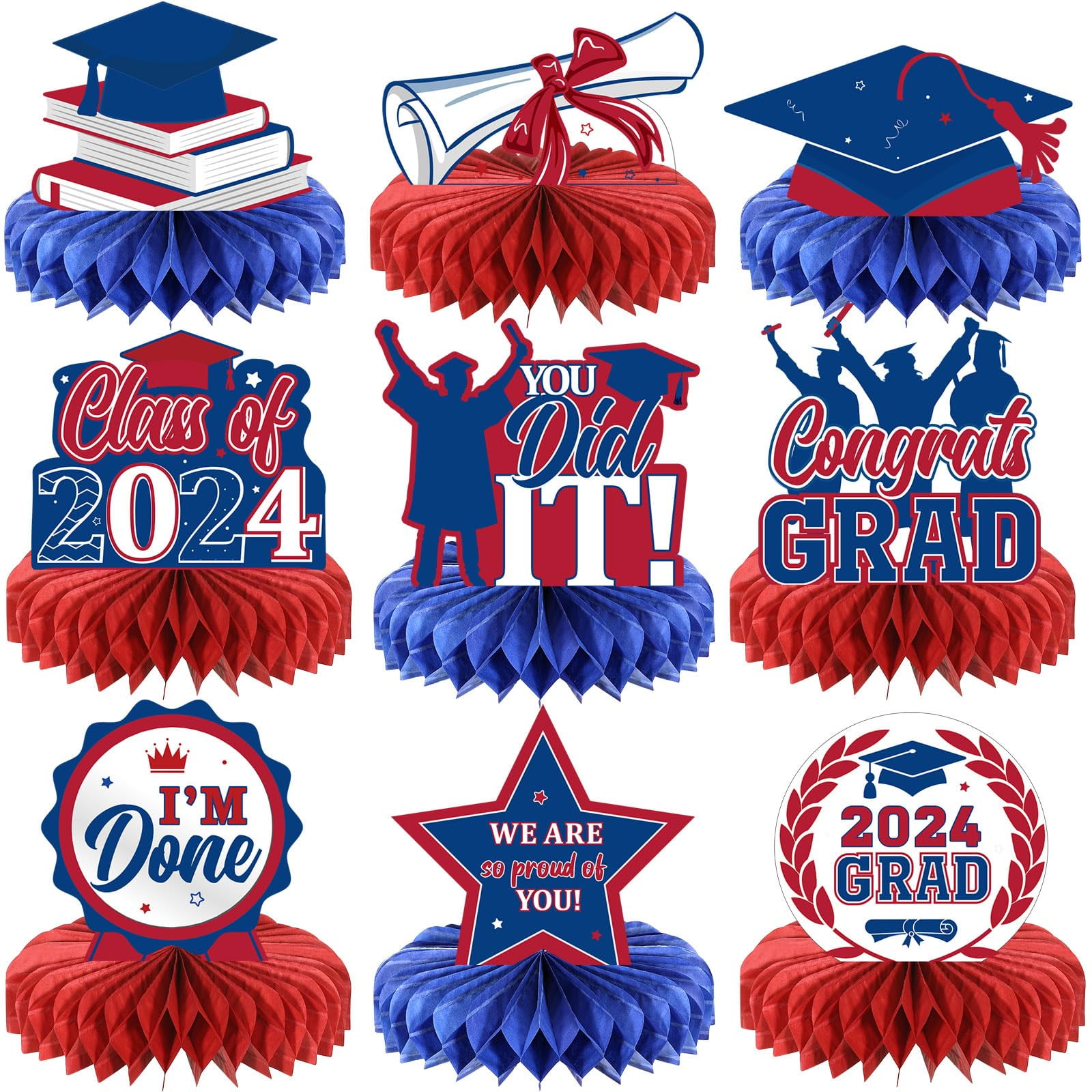 Yisong 9 Pieces 2024 Graduation Party Table Decorations Class of 2024