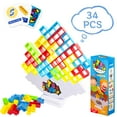 Yisquar 32PCS Tower Game Stack Attack Board Games Balance Stacking Toys
