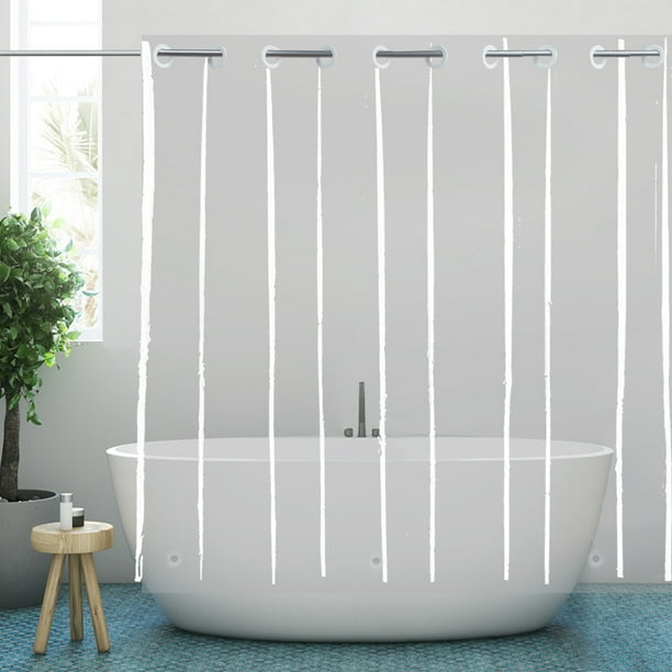 Yisure Clear Shower Curtain with Builtin Rings Hook Free PEVA Bathroom