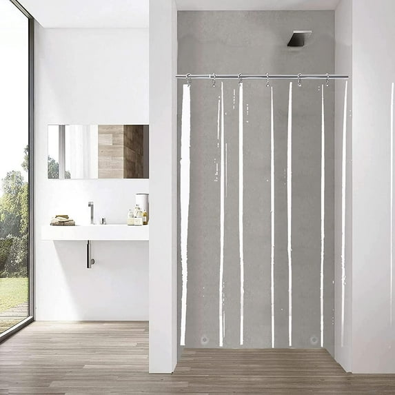 Yisure Extra Long Stall Size Shower Curtain Liner Transparent PEVA W36xL84inch for Narrow Bathroom