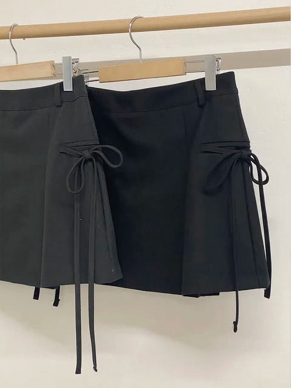 Yitimuceng Korean Fashion Pleated Skirt for Women Lace Up Spring Summer ...