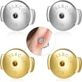 thumbnail image 1 of Yiting 2-Pairs14K Gold Locking Earring Backs Replacements for Diamond Studs, Hypoallergenic 925 Silver Secure Earring Backings for Notch Post, 7mm, 1 of 5