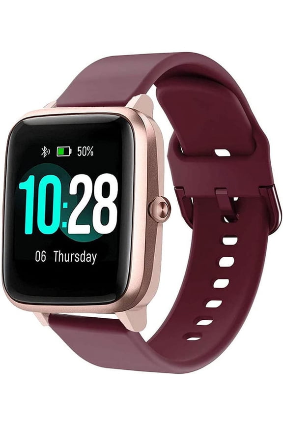 Bands Compatible with 19mm ID205L Smart Watch, Quick Release Soft Silicone Fadeless Pattern Printed Floral Replacement Band for ID205L, ID205G ID205 ID205U ID205S, Wine