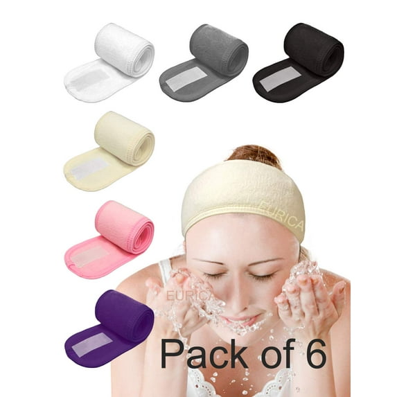 Yiting Spa Headband Hair Wrap Sweat Headband Head Wrap Hair Towel Wrap Non-slip Stretchable Washable Makeup Headband for Face Wash Facial Treatment Sport Fits All White (Mixed color)