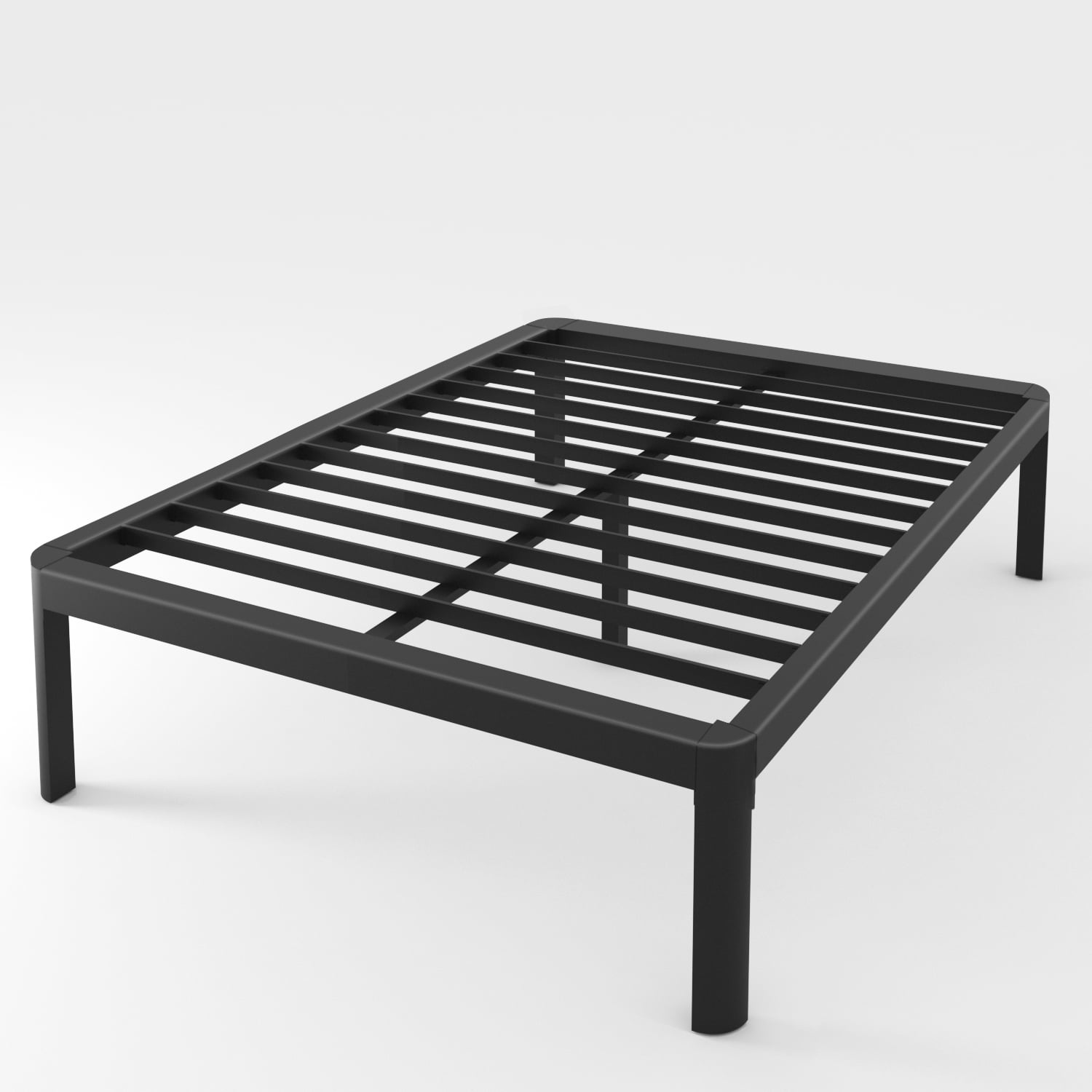 Yitong Angel Full Bed Frame with Round Corner Edge Legs, 18 Inch Heavy