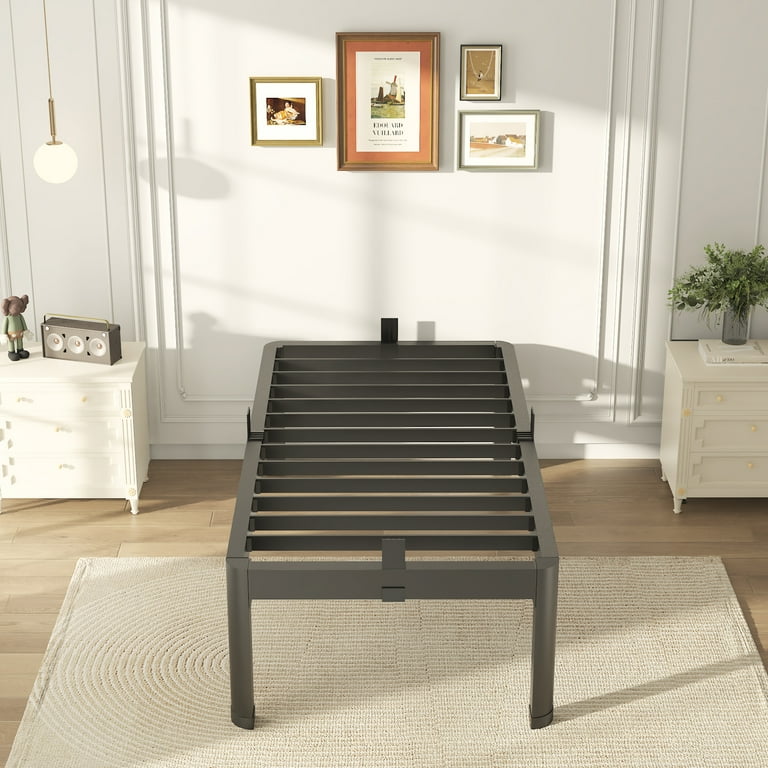 Free Shipping Twin XL Bed Frame with Round Corner Edge Legs 14 Inch Tall 3500 lbs Heavy Duty Metal Platform Bed Frame Twin Size No Box Spring Needed Noise Free