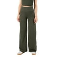 thumbnail image 1 of YITTY Active Women's High Waist Wide Leg Pants – Buttery Soft Lounge & Yoga Pants with Tummy Control Pants, 4-Way Stretch, Dark Olive, S, Regular | 31" Inseam, 1 of 7