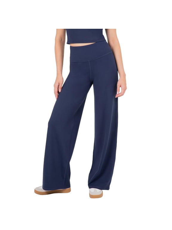 Active Women's and Women's Plus High Waist Wide Leg Pants – Buttery Soft Lounge & Yoga Pants with Tummy Control Pants, Sizes XS-4X, Inseam 29-31