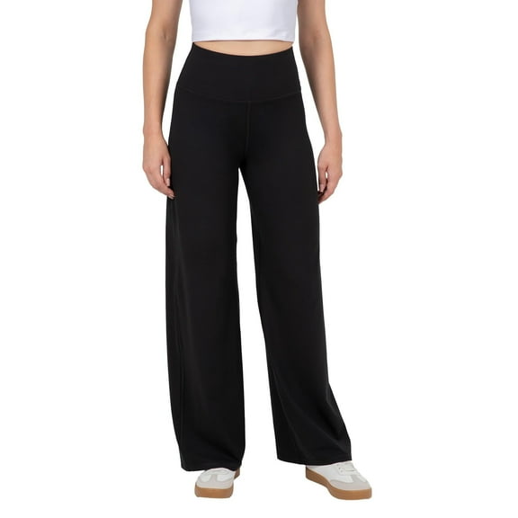 YITTY Active Women's High Waist Wide Leg Pants – Buttery Soft Lounge & Yoga Pants with Tummy Control Pants, 4-Way Stretch, Iconic Black, M, Regular | 31" Inseam