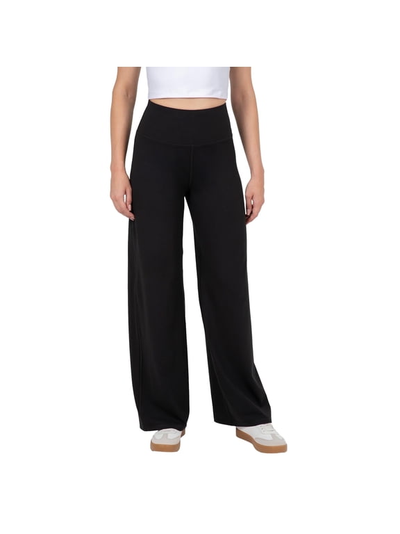 Active Women's and Women's Plus High Waist Wide Leg Pants – Buttery Soft Lounge & Yoga Pants with Tummy Control Pants, Sizes XS-4X, Inseam 29-31