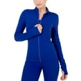 thumbnail image 1 of Yitty Active Women's Ultraluxe Full Lenght Full Zip Jacket, Athleisure, 4-Way-Stretch, Thumbholes, Admiral Blue, XXL, 1 of 7