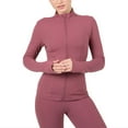 thumbnail image 1 of Yitty Active Women's Ultraluxe Full Lenght Full Zip Jacket, Athleisure, 4-Way-Stretch, Thumbholes, Moonlight Mauve, L, 1 of 7