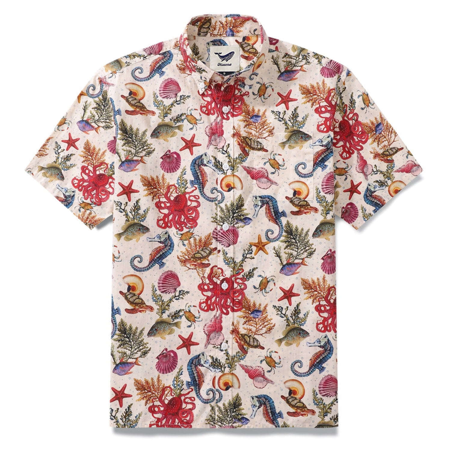Sea Life Hawaiian Cotton Shirt main image 1