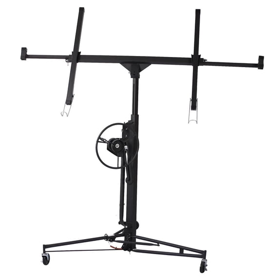 Yiwa 11' Drywall Lift Panel Hoist Dry Wall Rolling Panel 150LBS Lifter Construction Tools With Adjustable Telescopic Arm