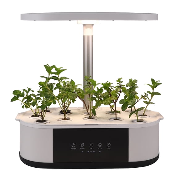 Yiwa 12 Pods Hydroponic Growing System with 120pcs 24W Full Spectrum Grow Lights in 5 Colors and Automatic Timer, GS1 Mini