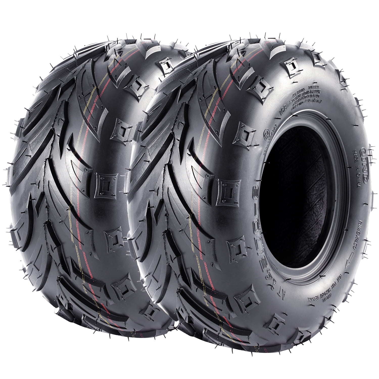 MaxAuto 145/70-6 ATV Tires - Set Of 2, 4-Ply Tubeless Off-Road Tires For Mini Bikes, Go Karts & ATVs