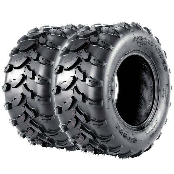 Yiwa 2 Pcs Rubber All-Terrain Tires ATV 20x10-10 4PR QD109