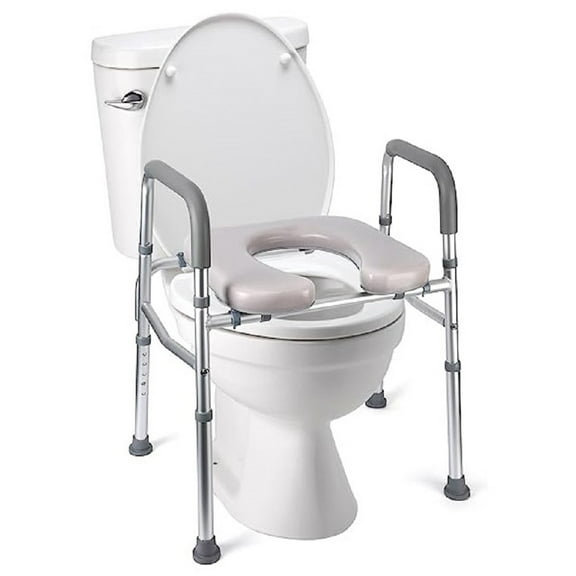 Yiwa 350LB Raised Toilet Seat for Senior, Adjustable Height, Padded Seat for Elderly, Disabled