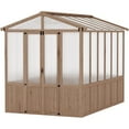 thumbnail image 1 of Yiwa 8x10FT Wooden Greenhouse with Cedar Frame & Polycarbonate Panels - Outdoor Walk-in Greenhouse, Adjustable Roof Vent, Lockable Door, 1 of 9