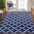 thumbnail image 1 of Yiwa 9x12 Large Area Rugs Modern Floor Carpet for Bedroom Living Room, High-Low Pile, Non-Shedding, Navy, 1 of 8