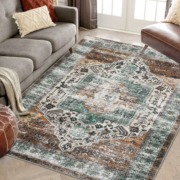 Yiwa Area Rug 4x6, Anti-Slip Backing for Bedroom Kitchen Living & Dining Room