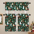 thumbnail image 1 of Yiwa Christmas Short Curtains Snowman and Xmas Tree Print Kitchen Curtain Panels for Bedroom, Set of 2, 26" W x 45" L, Green, 1 of 7
