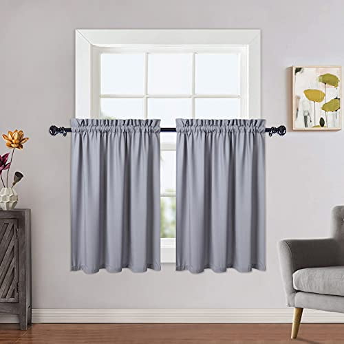 Yiwa Embossed Small Window Curtains, Waterproof Bathroom Curtains