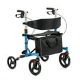 thumbnail image 1 of Yiwa Extra Wide Rollator for Seniors, Folding Rollator Walkers with Comfort Handles and Thick Backrest 4 Wheels, 1 of 7