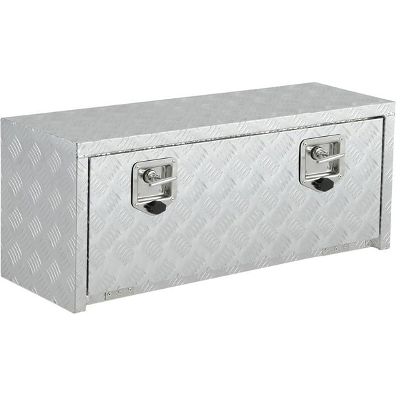 Yiwa Heavy Duty Aluminum Underbody Truck Toolbox 60" x 18" x 18", Lockable, Waterproof, for Pickup Bed/RV Trailer, Black