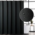 thumbnail image 1 of Yiwa Shower Curtain 72"x72" Waffle Weave Fabric Water Resistant Shower Curtain Washable Curtain Anti-Rust Grommet, Black, 1 of 7