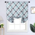 thumbnail image 1 of Yiwa Tie up Shade Curtains Balloon Shades Printed Cotton Window Treatment Valance for Kitchen Bedroom Bathroom 42 x 63,Teal, 1 of 7