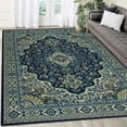 thumbnail image 1 of Yiwa Vintage Area Rug 9 x 12 Low Pile Persian Style Carpet for Living Room Bedroom, Non Slip, Blue, 1 of 7