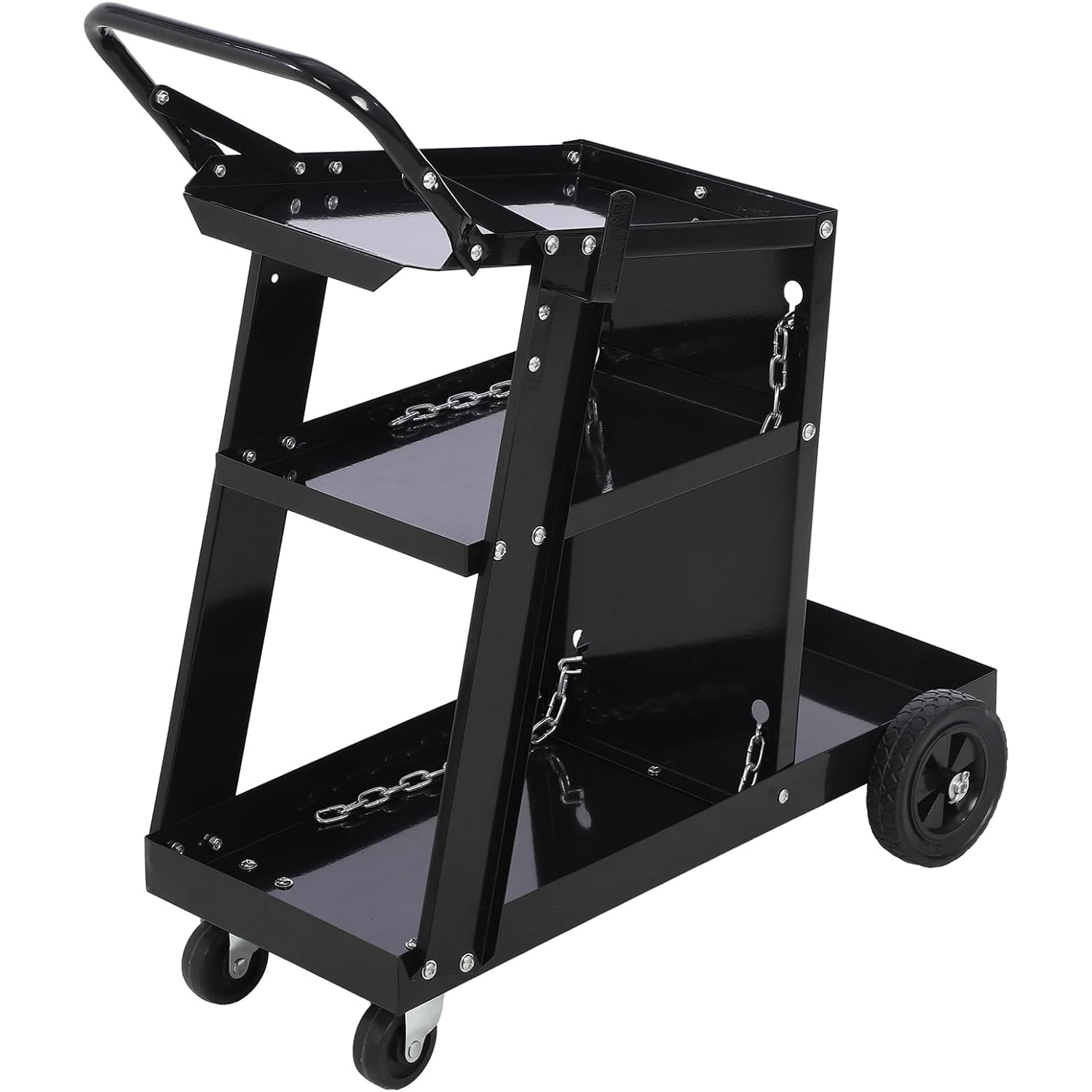 Yiwa Welding Cart, 220 lbs Welder Cart with Wheels, 3Tier Welding