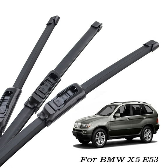 Yiwosu 3Pcs All Season Front Rear Windshield Wiper Blades Set for BMW X5 E53 2000-2006 24"22"18"