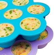 Yiwula 7-Cavity Silicone Egg Bites Food Grade Mold, 2 Count