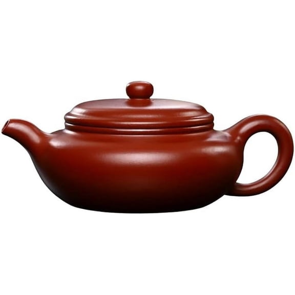 Yixing Clay Teapot 7oz Chinese Zisha Tea Pot Dahongpao Mud Kungfu Tea Set for Brewing Loose Tea (Dezhong, Red)