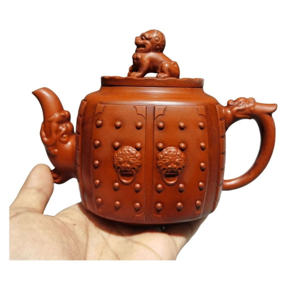 Yixing Zisha Clay Teapot Gongfu Cup Puer Tea Carved Engraved Studded Relief Domed Fluted Textured Segmented Dragon Lion Gift