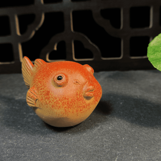 Yixing zisha tea pet, Wealthy bring, Creative home table decoration, Purple clay Puffe fish/Vivid blowfish/globe fish balloonfish home decor