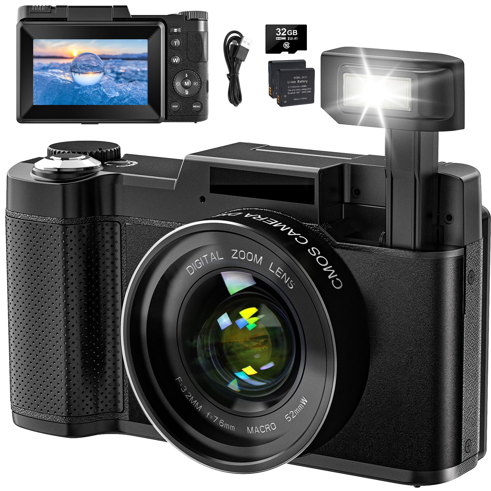 Yixinxin Digital Camera 4K Vlogging Camera for YouTube 48MP 16X Digital