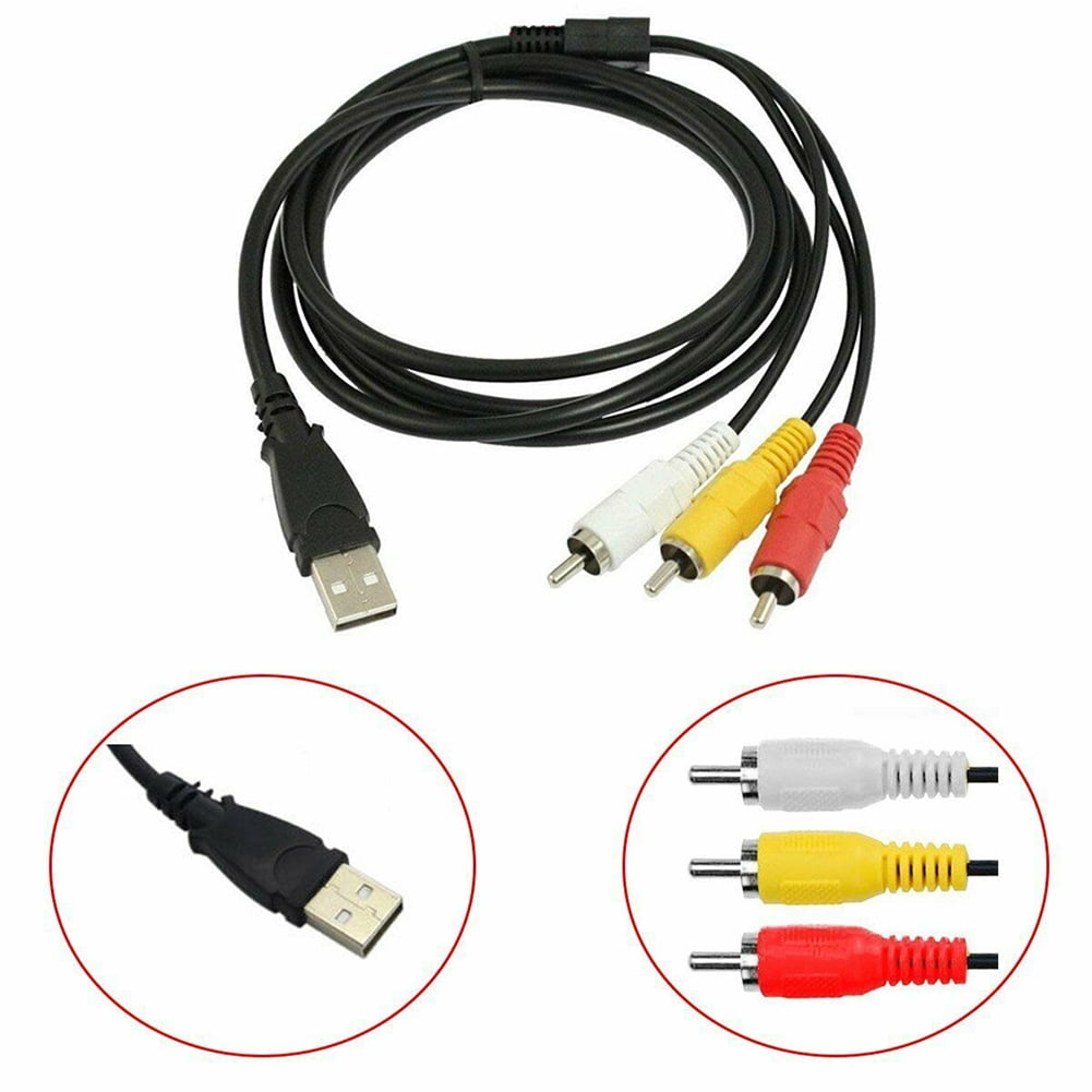 Yixx 3 RCA Male to USB Female Aux Audio Video Camcorder Adapter AV Converter Cable